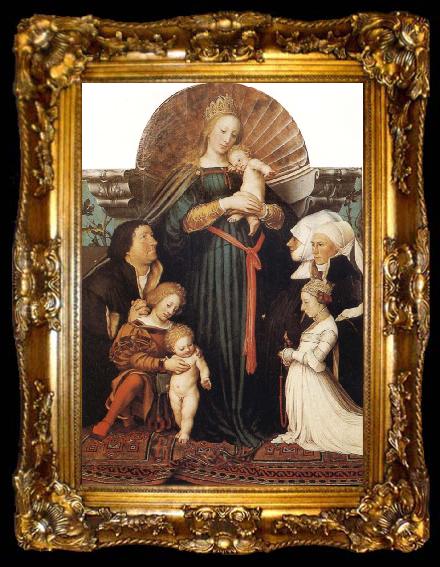 framed  Hans holbein the younger Madonna of Mercy and the Family of Jakob Meyer zum Hasen, ta009-2